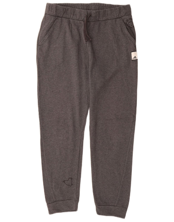 Adidas Womens Tracksuit Trousers Joggers UK 16/18 Large  Grey Cotton