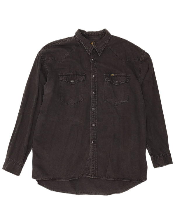 Lee Herre Riders Denim Shirt XL Sort Bomuld