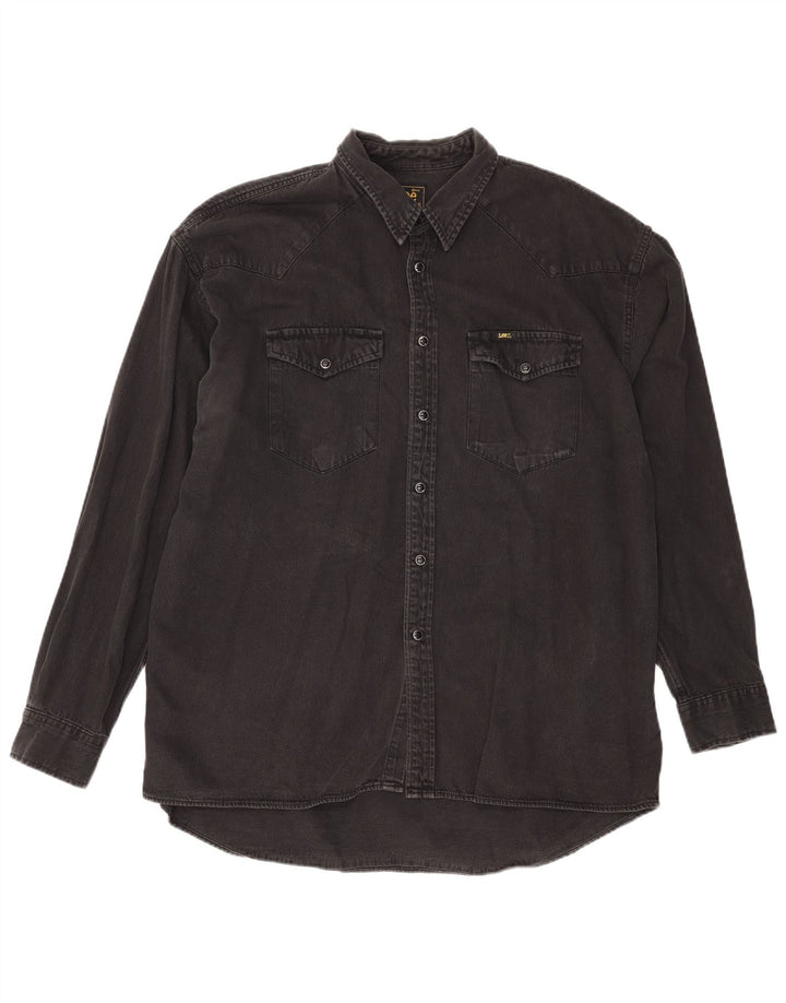 Lee Herre Riders Denim Shirt XL Sort Bomuld