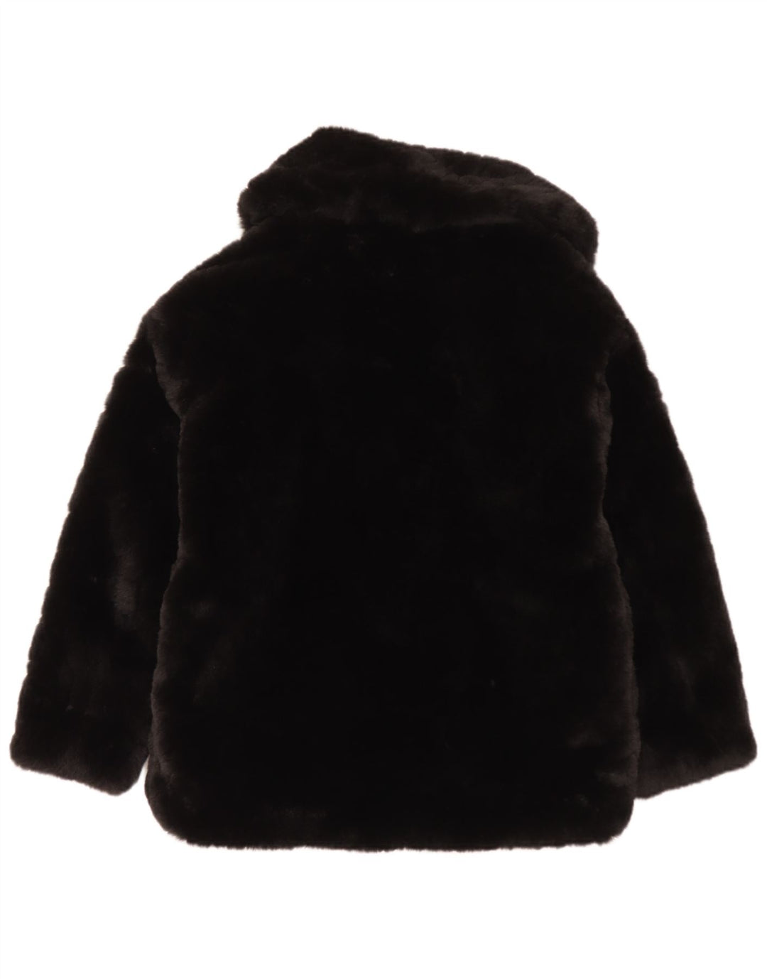 Zara Dame imiteret Pelsjakke UK 6 XS Sort Polyester