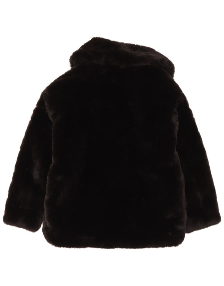 Zara Dame imiteret Pelsjakke UK 6 XS Sort Polyester
