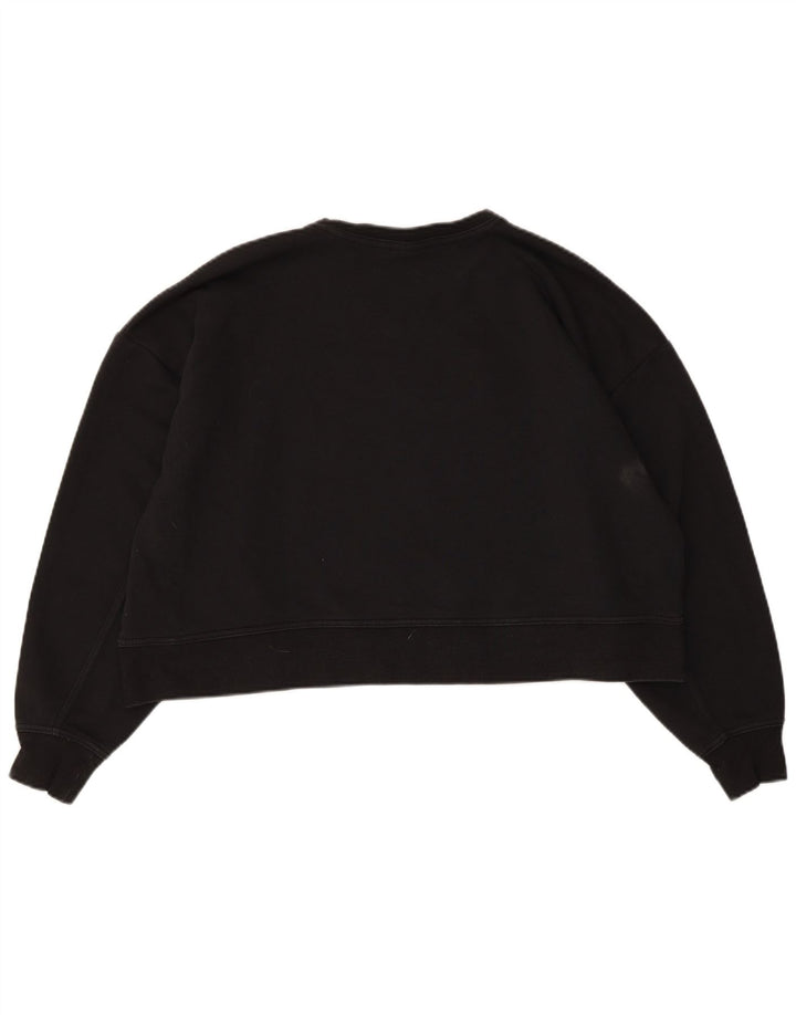 Nike Dame Dri Fit Grafisk Oversized Sweatshirt Jumper UK 14 Medium Sort