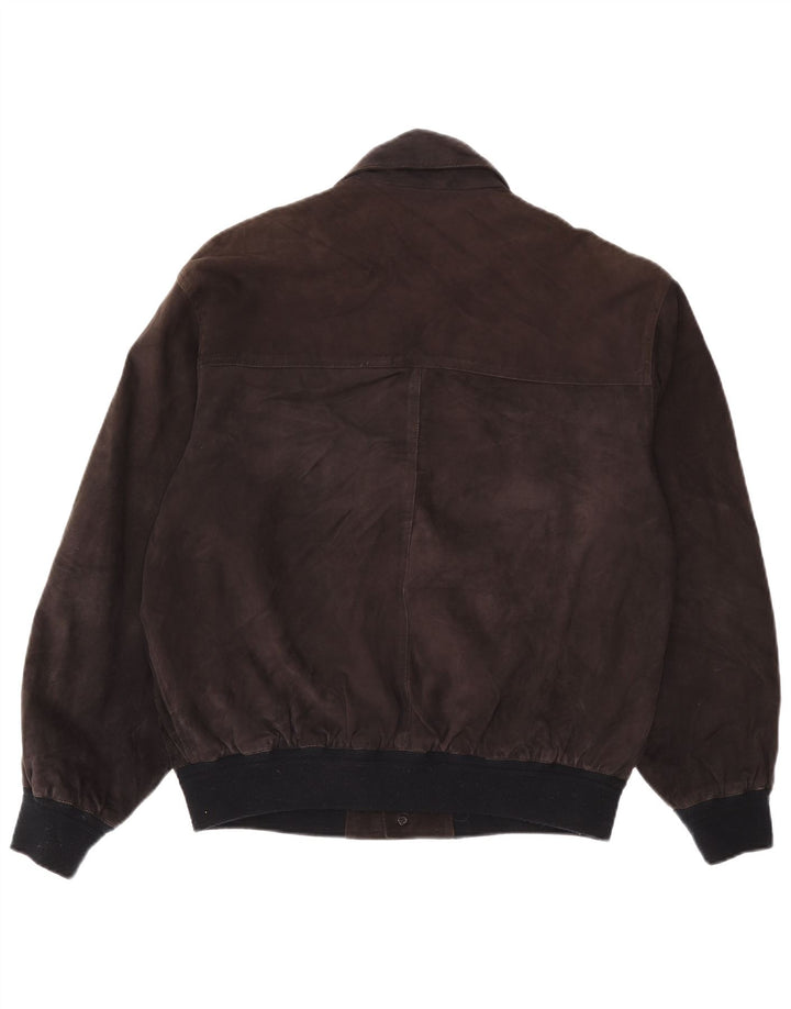 Vintage herre ruskind bomberjakke UK 42 XL grå læder