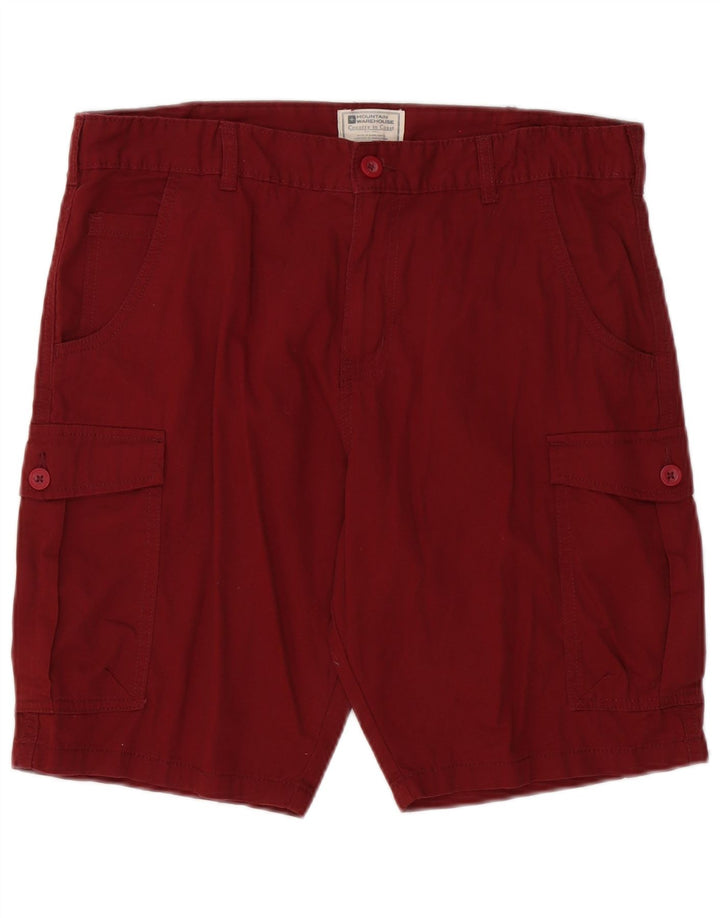 MOUNTAIN WAREHOUSE Herre Cargo Shorts W34 Large Bourgogne Bomuld