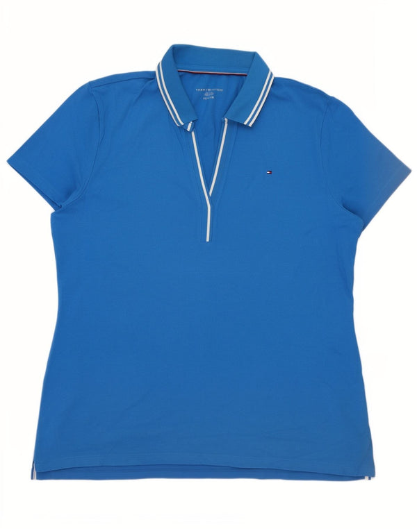 Tommy Hilfiger Dame Polo Shirt UK 18 XL Blå Bomuld