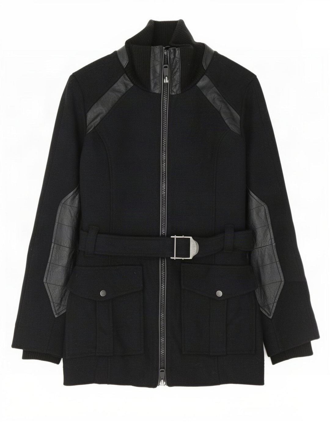 Diesel Dame Windbreaker Coat UK 10 Small Black Colourblock Uld