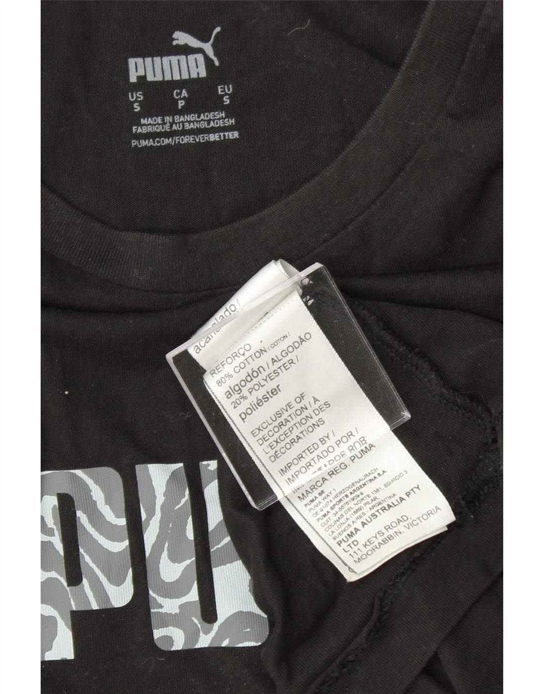 PUMA Mens Graphic T-Shirt Top Small Black Cotton Vintage Puma and Second-Hand Puma from Messina Hembry 