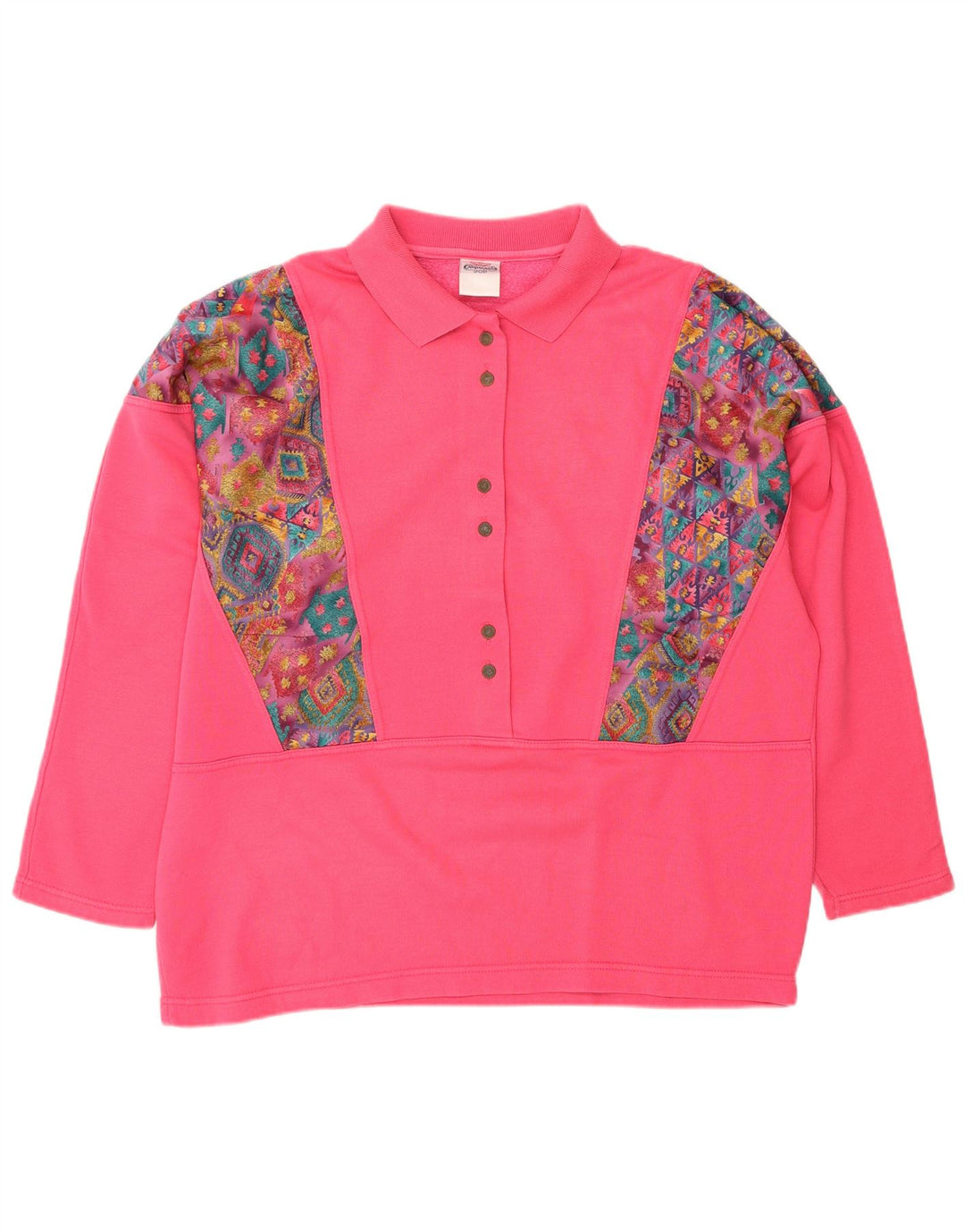 F.LLI Campagnolo Dame Sweatshirt Jumper UK 16 Large Pink Geometric