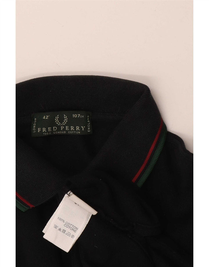 Fred Perry Herre poloshirt Medium sort stribet bomuld