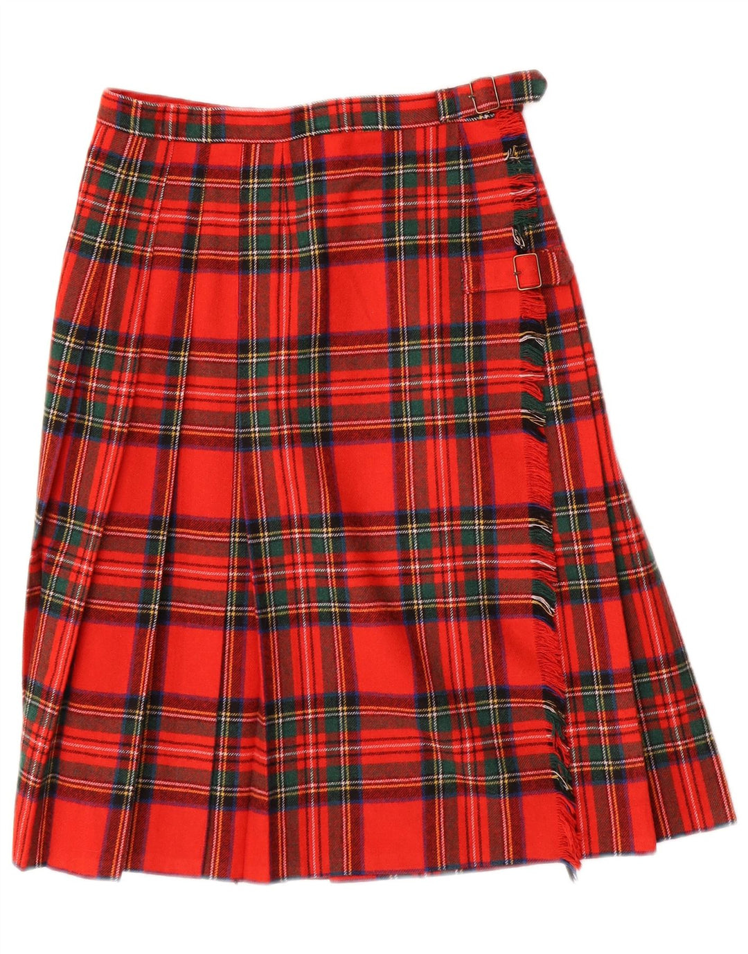Vintage Kvinder Wrap Plisseret nederdel W26 Lille Rød Plaid