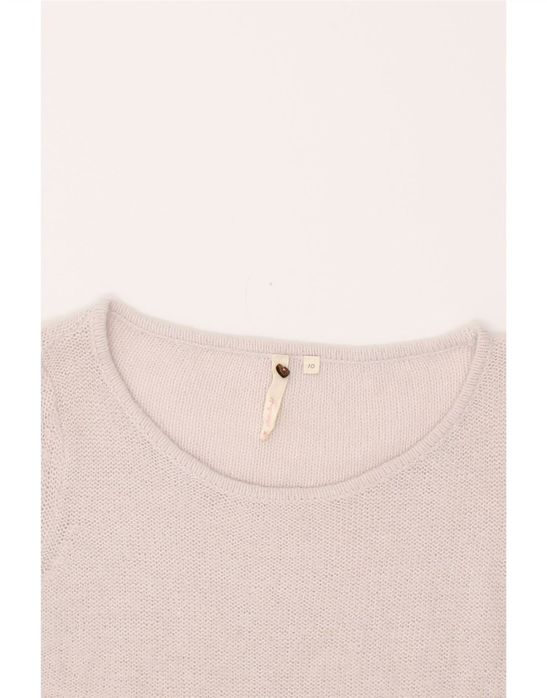 WHITE STUFF Womens Boat Neck Jumper Sweater UK 10 Small Beige Acrylic Vintage White Stuff and Second-Hand White Stuff from Messina Hembry 