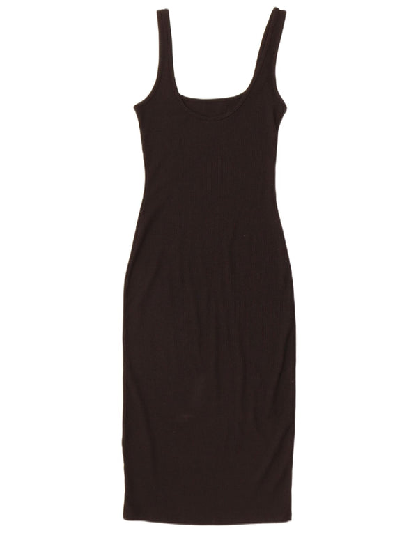 Topshop Womens Sleeveless Bodycon Dress UK 8 Small Black Polyester