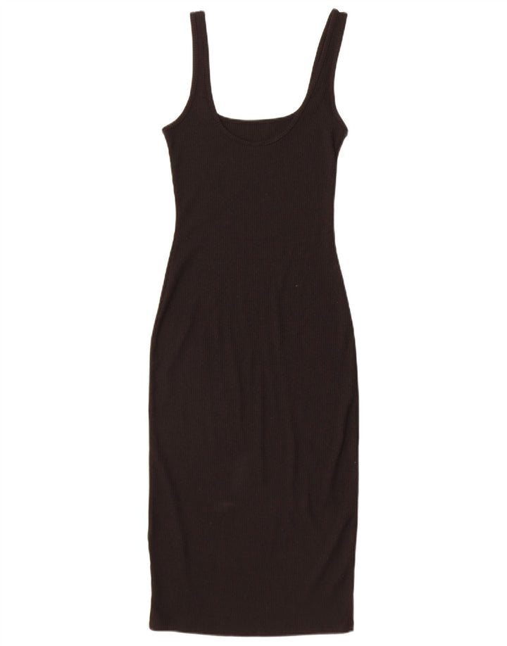 Topshop Womens Sleeveless Bodycon Dress UK 8 Small Black Polyester