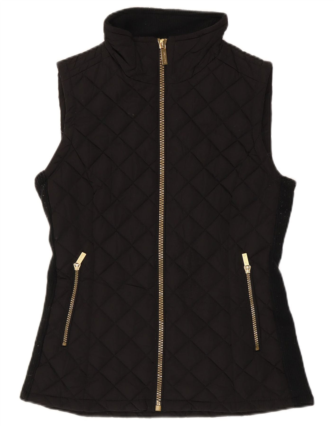 CALVIN KLEIN Dame Quiltet Gilet UK 6 XS Sort Polyester