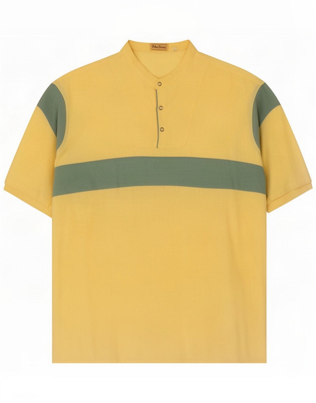 Peter Doney Herre Pullover Shirt Størrelse 40 15 3/4 Medium Gul Farveblok
