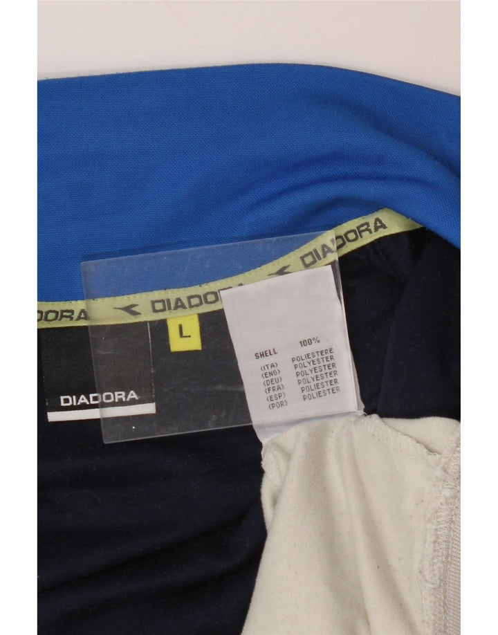 DIADORA Womens Tracksuit Top Jacket UK 16 Large Beige Colourblock