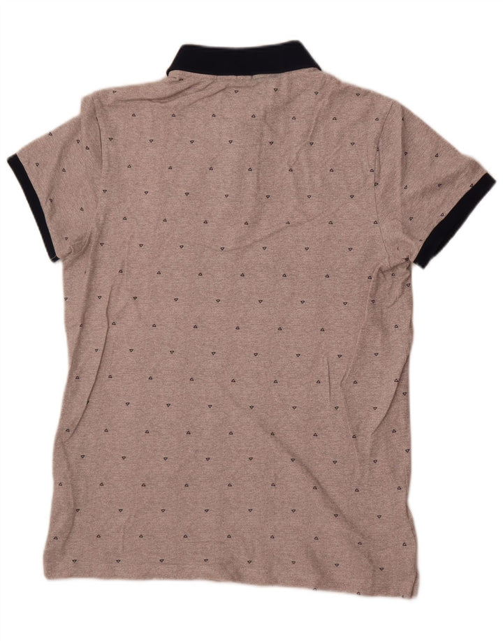 Hollister Stretch Polo Shirt Medium Grey Geometrisk Bomuld