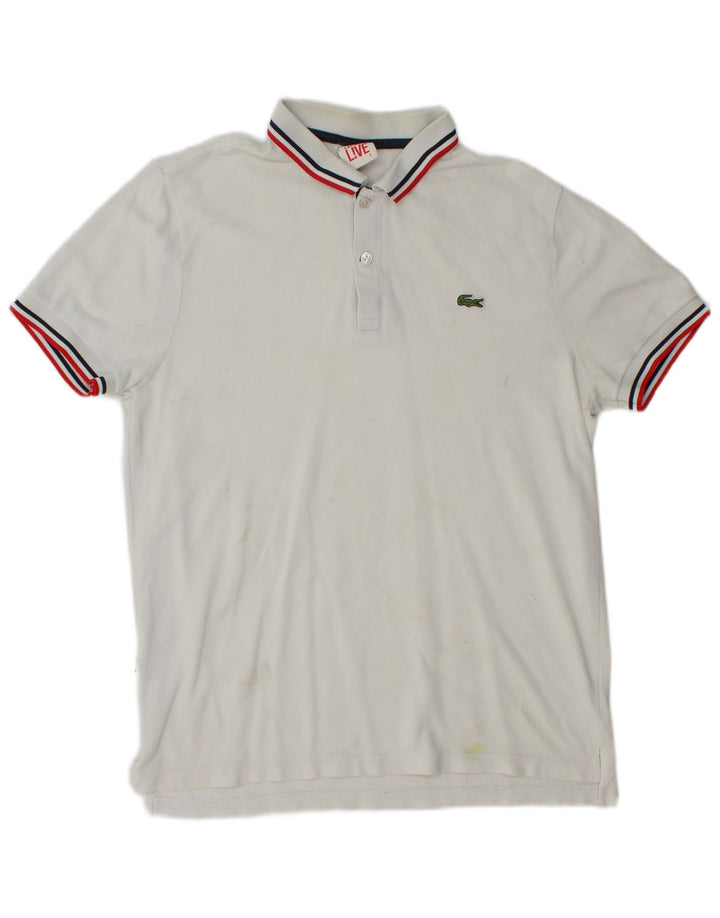 LACOSTE Poloskjorte til mænd størrelse 4 Medium Hvid Bomuld