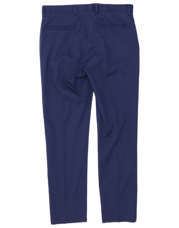 Zara Herre Slim Chino Bukser EU 42 Large W32 L30 Blå Polyester