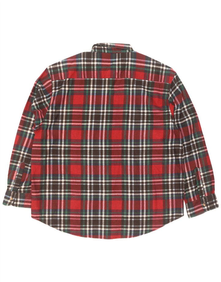 Identisk flannelskjorte til mænd Størrelse 43/44 XL Rød ternet bomuld