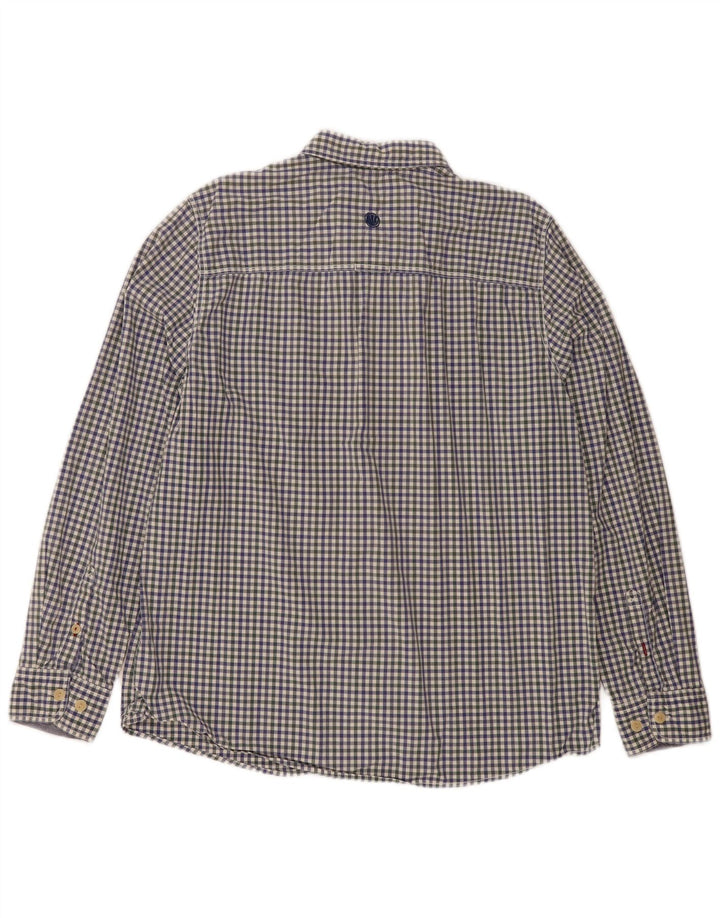 Fat Face herreskjorte XL marineblå Gingham bomuld
