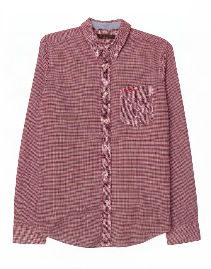 Ben Sherman herreskjorte lille rød Gingham bomuld
