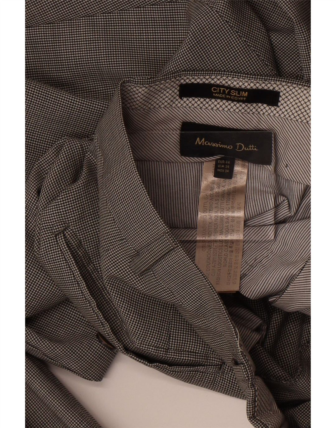 Massimo Dutti Herre Casual Bukser EU 44 Large W34 L33 Black Houndstooth