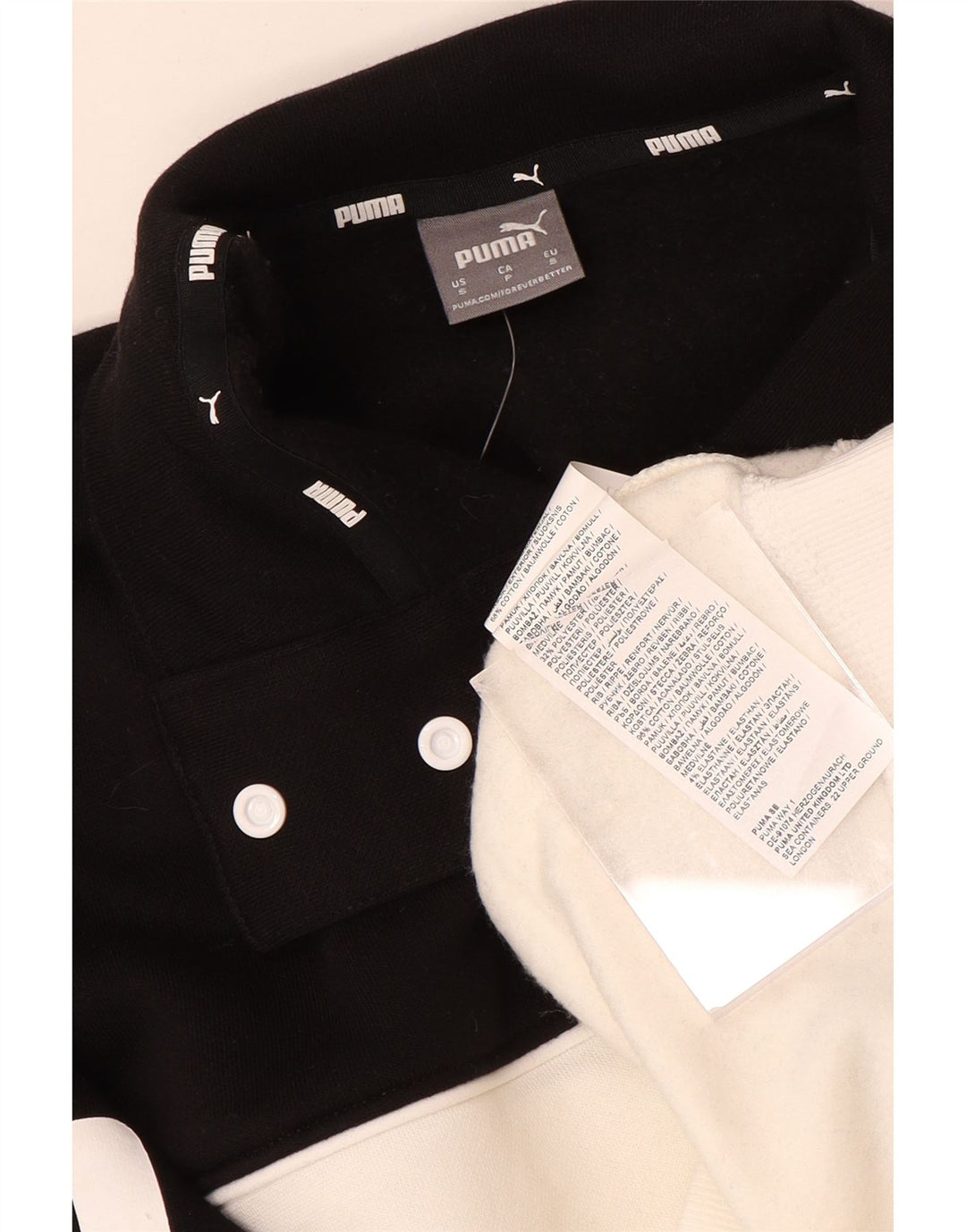 Puma Dame Oversized grafisk sweatshirt Jumper UK 10 Lille Sort