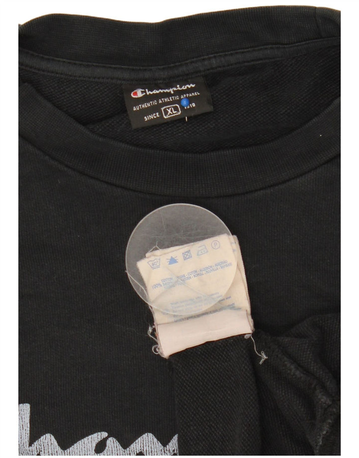 Champion Dame Grafisk Sweatshirt Jumper XL Sort Bomuld