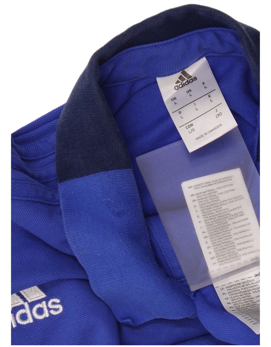Adidas Polo Shirt til mænd Large Blue Cotton Sports