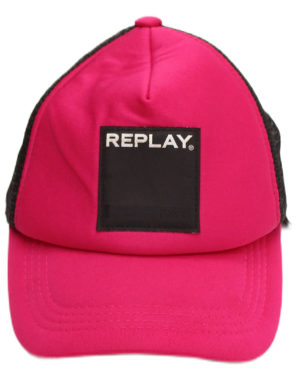 Replay Womens Grafisk Trucker Cap One Size Pink Colourblock Polyester