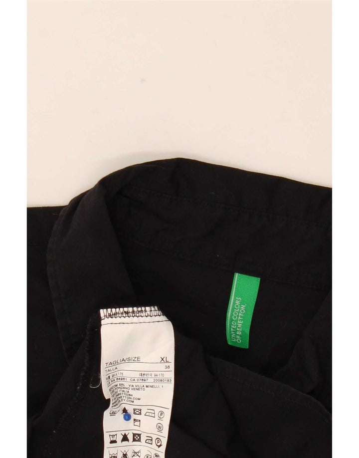 Benetton Dame Pullover Shirt UK 18 XL Sort Bomuld