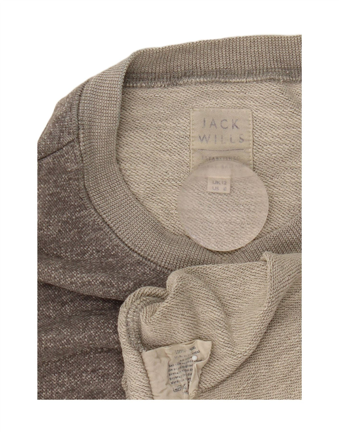 Jack Wills Dame Sweatshirt Jumper UK 12 Medium Grey Flecked Bomuld