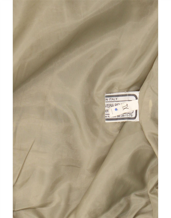 Vintage kvinde bomber læderjakke UK 18 XL Khaki læder