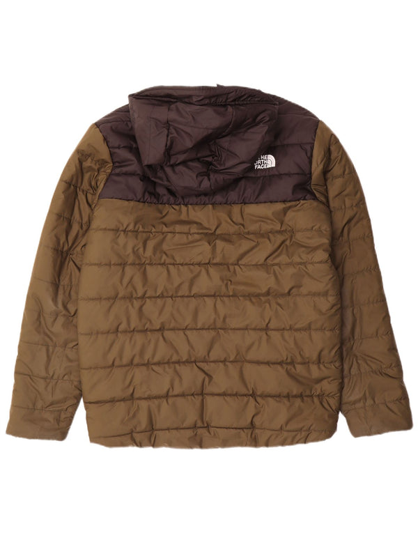 THE NORTH FACE Polstret hættejakke til drenge 14-15 år XL Khaki Colourblock