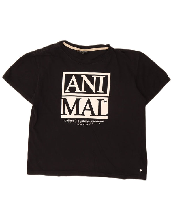 Animal Boys Grafisk T-Shirt Top 13-14 År Sort Bomuld