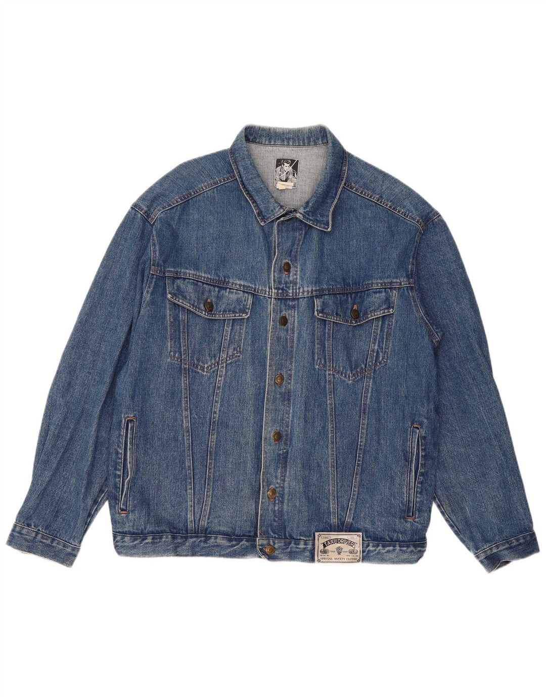 VINTAGE Denimjakke til mænd UK 42 XL Blå Bomuld