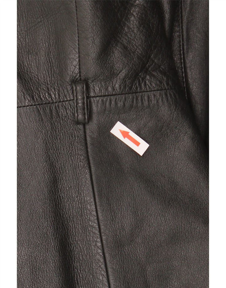 Vintage læderfrakke til kvinder UK 10 Small Black