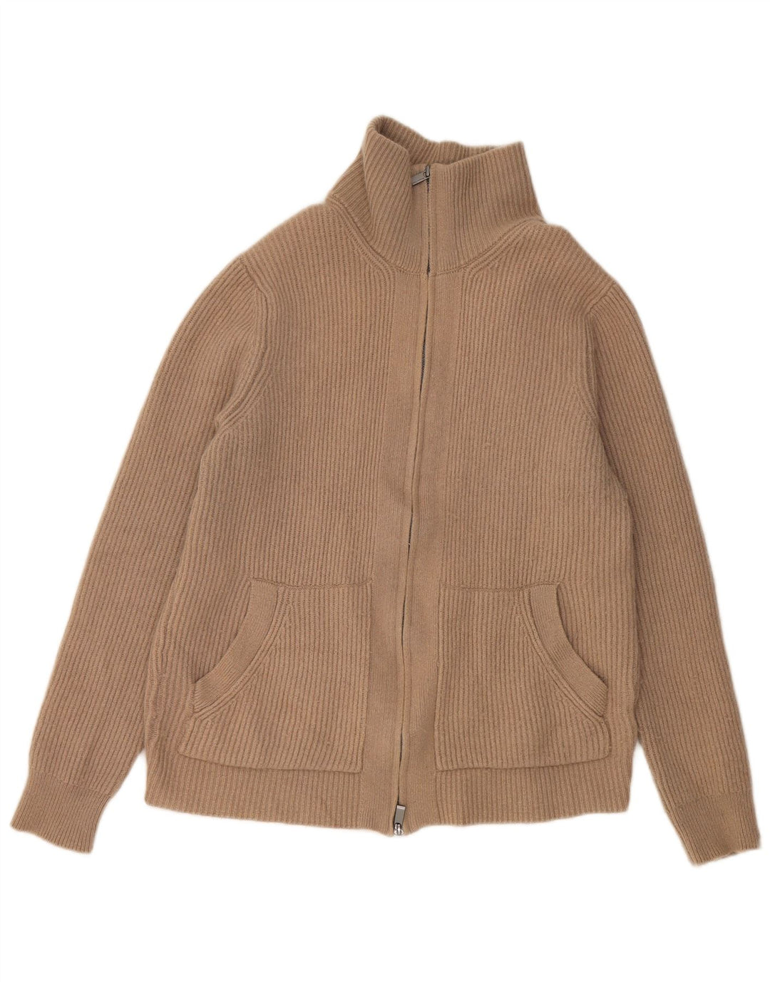 MASSIMO DUTTI Dame Cardigan Sweater UK 16 Stor Grå Bomuld