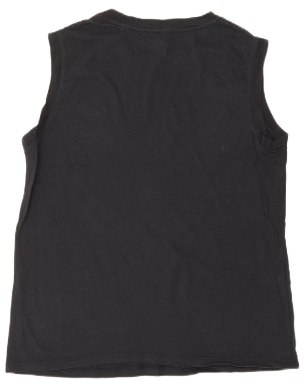 LEVI'S Kvinder Grafisk Vest Top UK 10 Lille Sort