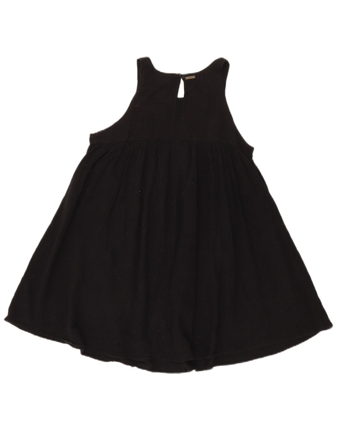 Billabong Dame Ærmeløs A-Line Kjole UK 12 Medium Sort Bomuld