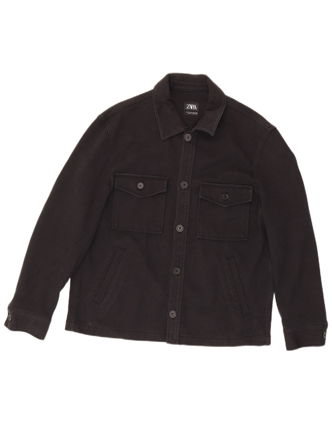 Zara Herre Utility Jacket UK 38 Medium Sort Bomuld