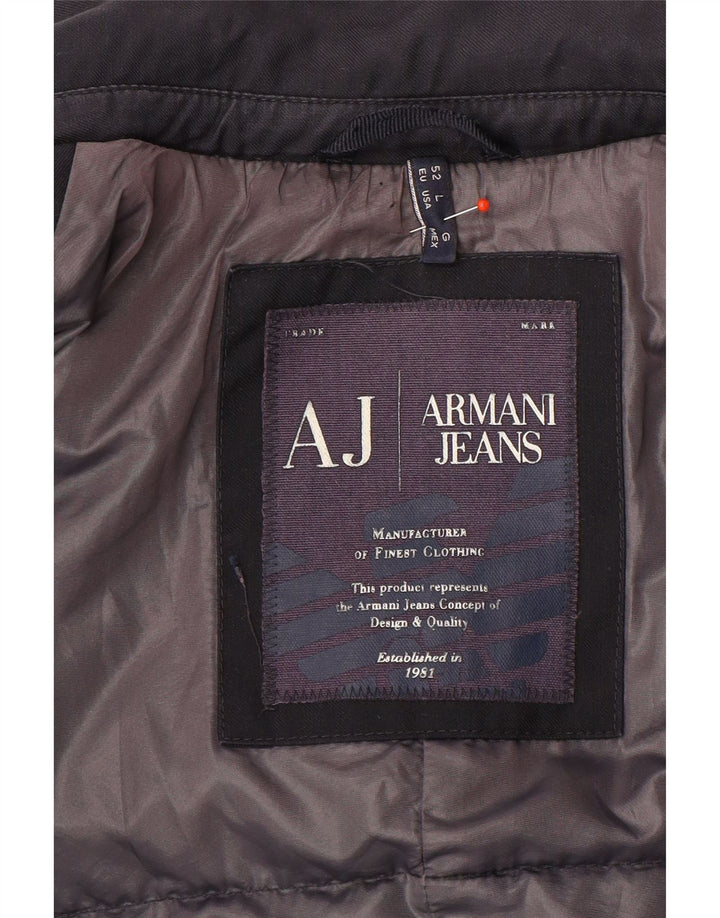 Armani Jeans Herre 2 Button Polstret Blazer Jacket IT 50 Large Navy Blue