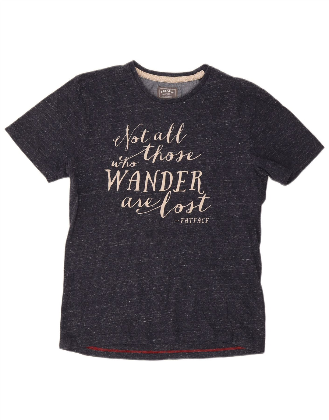 FAT FACE Kvinde grafisk T-shirt Top Medium Navyblå Flecked Bomuld