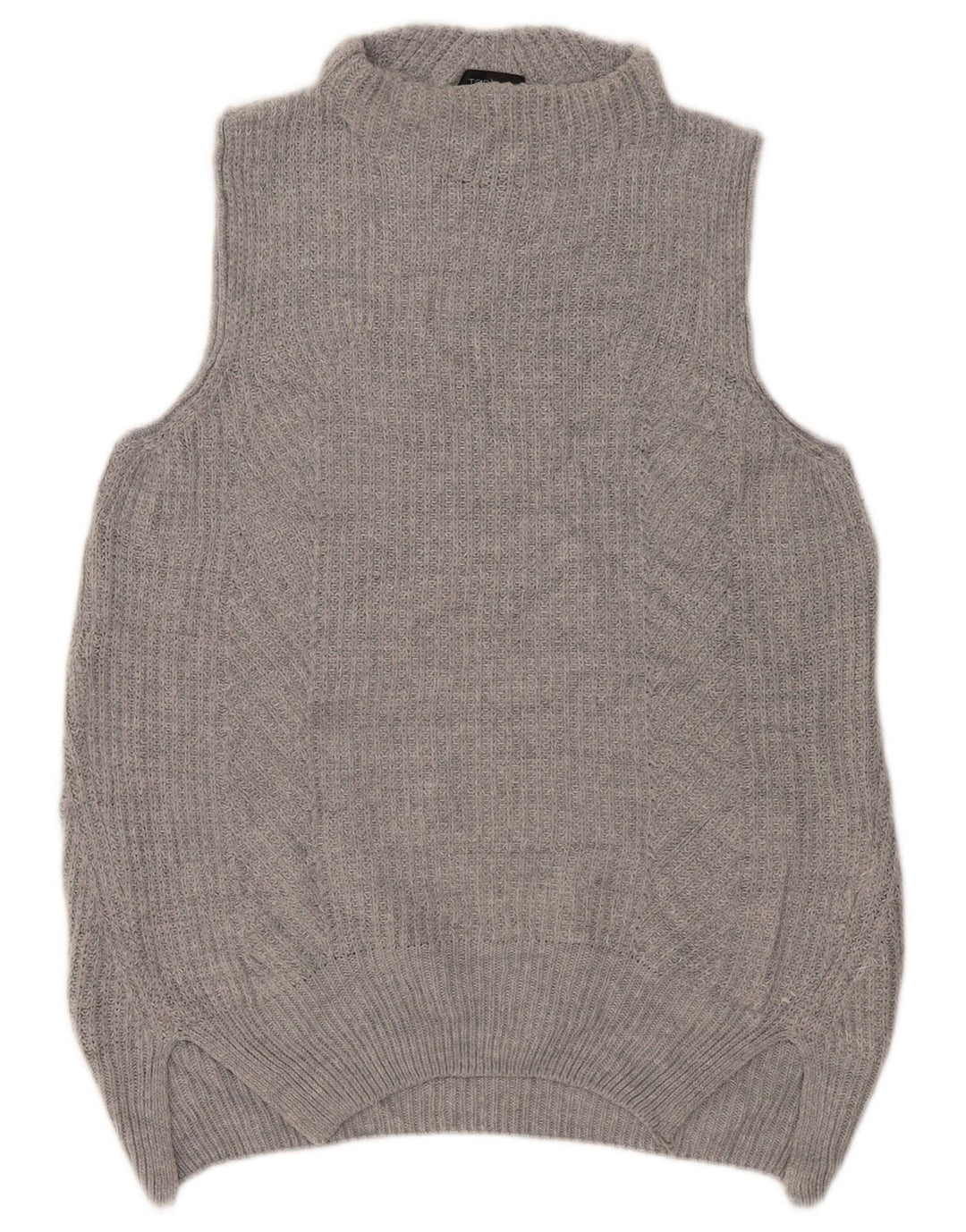 Topshop Dame Oversized Vest Tank Top UK 10 Small Grå Akryl