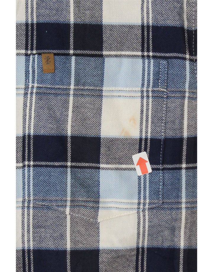 IZOD Mens Flannel Shirt Medium Blue Check Cotton Vintage Izod and Second-Hand Izod from Messina Hembry 