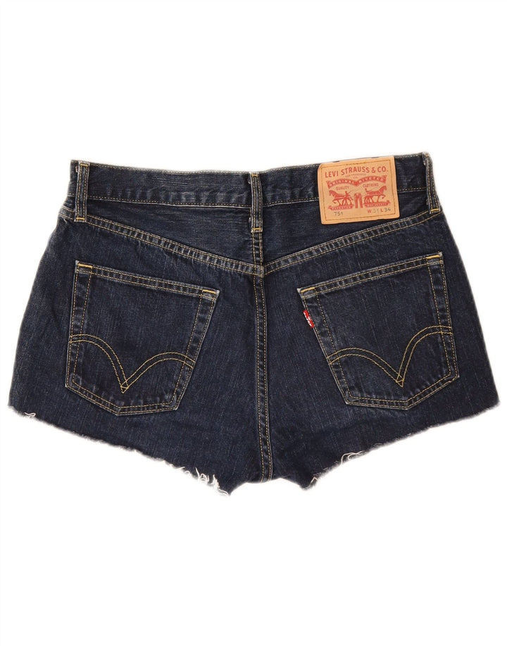 LEVI'S Womens 751 Denim Shorts W31 Medium Navy Blue Cotton
