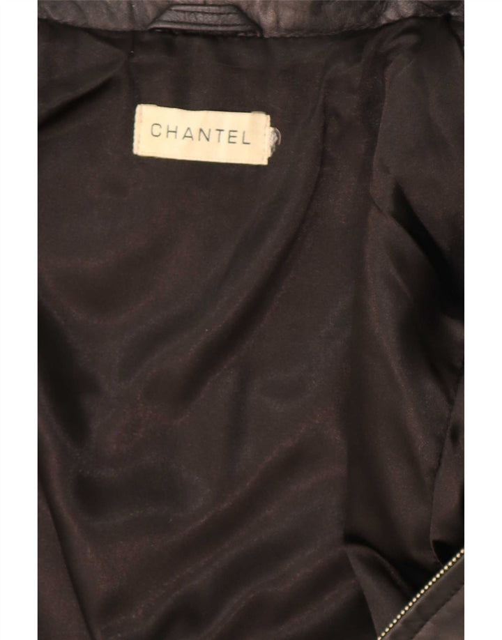 Vintage læderjakke til kvinder UK 12 Medium Black