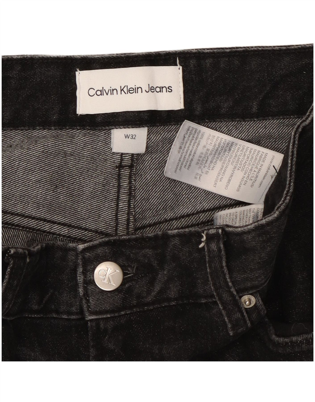 CALVIN KLEIN Herre Slim Jeans W32 L27 Sort Bomuld
