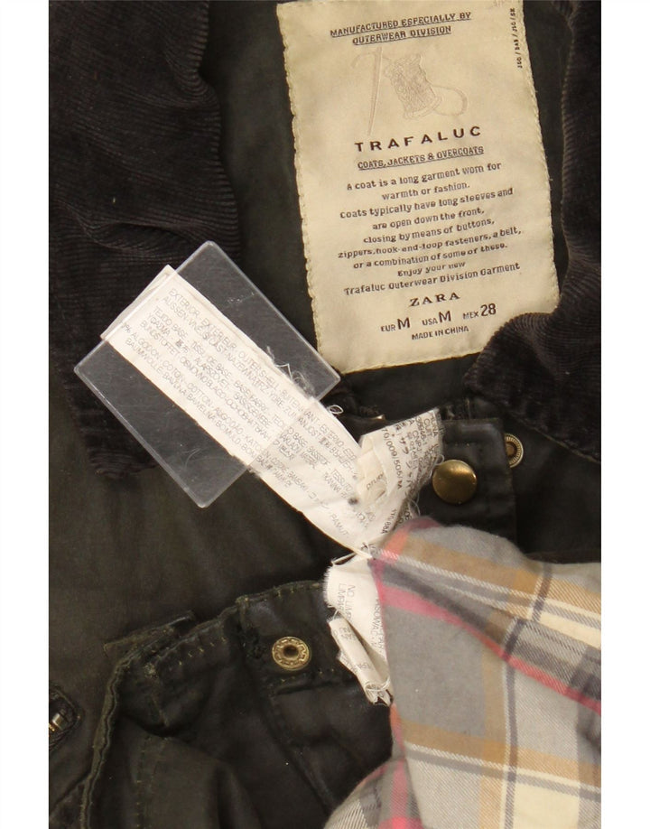 Zara Dame Trafaluc Utility Jacket UK 12 Medium Khaki Cotton